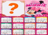 Calendário 2026 Minnie Rosa Vestido Rosa Criar Montagem