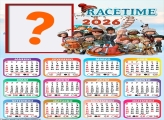 Calendário 2026 Race Time Foto Colagem