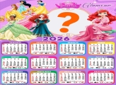 Calendário 2026 Princesas Glamour Foto Montagem