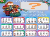Calendário 2024 Papai Noel Abençoado Natal Colagem Montagem