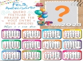 Calendário 2023 Feliz Aniversário entre Meus Amigos Montar Foto Online