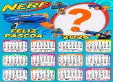 Calendário 2026 Feliz Páscoa Nerf Foto Montagem