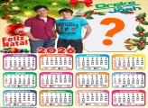 Calendário 2026 Feliz Natal Drake e Josh Foto Colagem