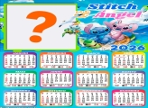 Calendário 2026 Stitch e Angel Montagem de Foto