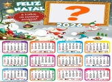 Calendário 2026 Feliz Natal para Nossos Amigos Montar Foto Grátis