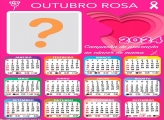 Montagem de Foto Virtual Calendário 2024 Outubro Rosa