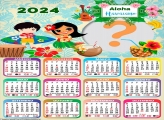 CalendÃ¡rio 2024 Havaiano Aloha Colagem de Foto Online