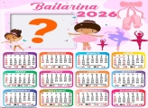 Calendário 2026 Bailarina Morena Colagem Online