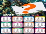 Calendário 2026 Tartarugas Ninjas Foto Moldura