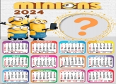 Colagem de Foto Grátis Calendário 2024 Minions