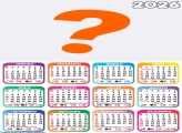 Calendário 2026 em Branco Colorido para Colagem de Foto