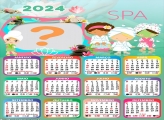 Calendário 2024 SPA Meninas Moldura Online