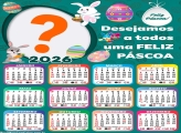 Calendário 2026 Desejamos a todos uma Feliz Páscoa Foto Moldura