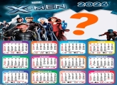 Calendário 2026 X-Men Colagem de Fotos