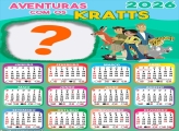Calendário 2026 Aventuras com os Kratts Colagem de Fotos