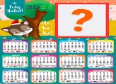 Calendário 2026 Lobo Mau Cute Feliz Natal Juntar Foto Online