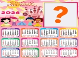 Calendário 2026 Escola de Princesinha Colar Foto Online