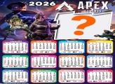 Calendário 2026 Apex Legends Colar Foto Online