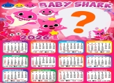 Calendário 2026 Baby Shark para Meninas Foto Colagem