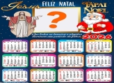Foto em Calendário 2026 Jesus Cristo e Papai Noel Online
