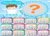 Editar Moldura Grátis Calendário 2023 Batizado Meninos