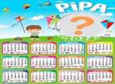 Calendário 2024 Colagem de Foto Infantil Tema Pipa