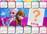 Calendário 2019 Elsa Frozen e Anna Frozen