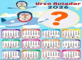 Calendário 2026 Urso Aviador Montar Foto Grátis
