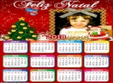 Cartão Papai Noel Foto Calendário 2018
