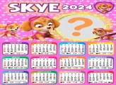 Calendário 2024 Skye Patrulha Canina Infantil Foto Colagem