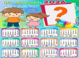 Calendário 2026 Feliz Aniversário da Minha Irmã Foto Colagem