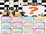 Calendário 2026 Tema Jogo de Xadrez Foto Colagem