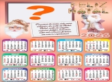 Calendário 2026 Papai Noel Rose Gold Foto Colagem