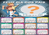 Calendário 2024 Emoldurar Foto Online Frase Feliz Dia dos Pais