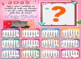 Calendário 2025 Amor Residente no Coração Feliz Natal Colagem Online Grátis