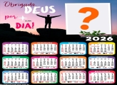 Calendário 2026 Obrigado por mais um Dia Fazer Colagem Grátis