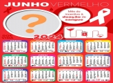 Calendário 2024 Campanha Junho Vermelho para Foto Colagem