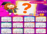 Calendário 2026 Formatura Menina Foto Montagem