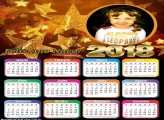 FotoMontagem Calendário 2018 Estrelas Douradas