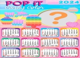 Calendário 2024 Pop iT Candy Color Infantil Foto Montagem