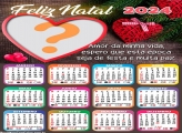 Foto Mensagem Grátis Calendário 2024 Feliz Natal RomÃ¢ntico Frase de Amor