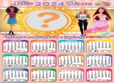 Calendário 2024 Feliz Páscoa Barbie Boneca com Foto