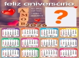 Calendário 2026 Feliz Aniversário Amor Juntar Foto Online