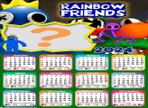 Calendário 2024 Rainbow Friends Roblox Colagem Grátis