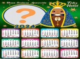 Calendário 2024 Feliz Natal Nossa Senhora Aparecida Cute Moldura Religiosa