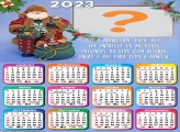 Calendário 2023 Papai Noel Abençoado Montagem de Fotos Grátis