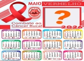 Calendário 2026 Campanha Maio Vermelho Colagem Online