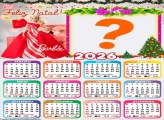 Calendário 2026 Feliz Natal Boneca Barbie Montagem de Foto