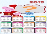 Calendário 2019 Peppa Pig Feliz Natal