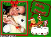 Feliz Natal Pooh Ceia Moldura